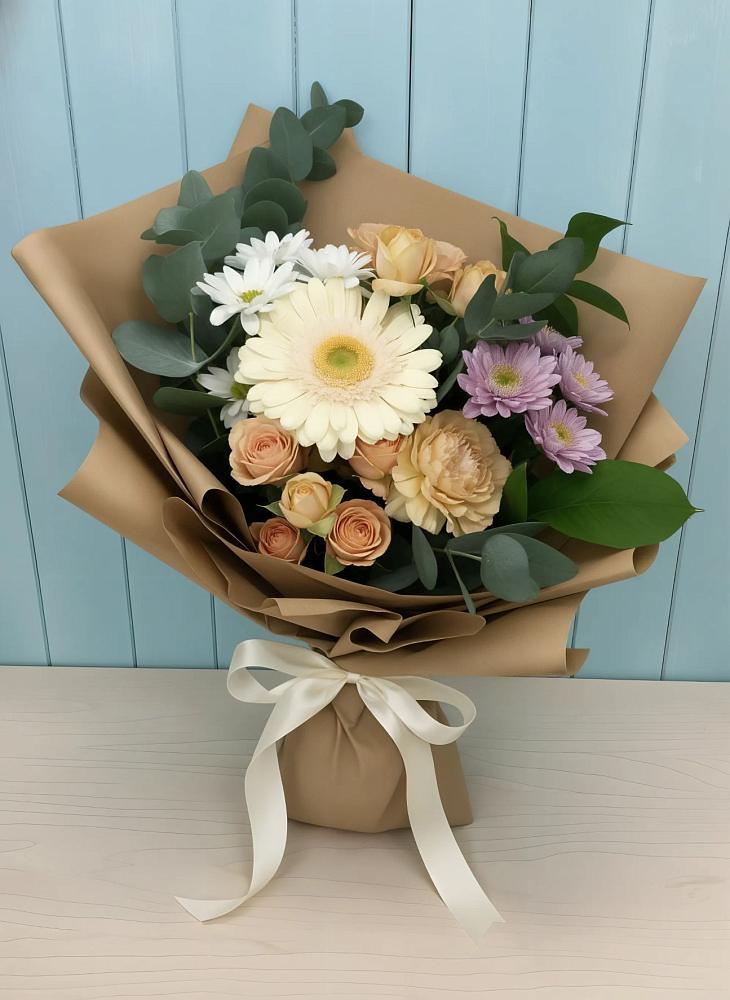 Букет цветов из: Герберы и Хризантемы в Решетниково