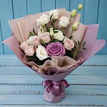 Букет цветов из:  Розы и Лизиантусы в Решетниково