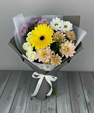 Букет цветов из:  Розы, Герберы и Хризантемы в Решетниково