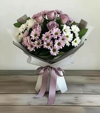 Букет цветов из:  Хризантемы и Розы в Решетниково